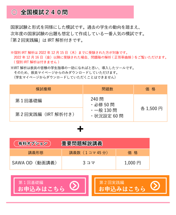 全国模試240問