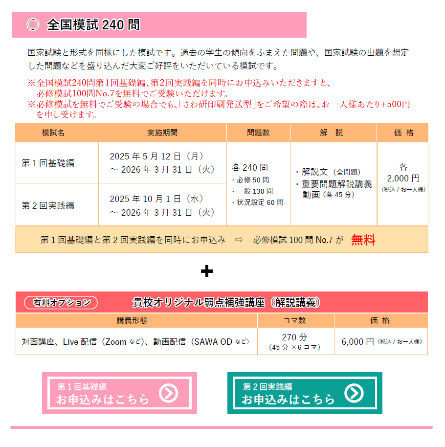 全国模試240問